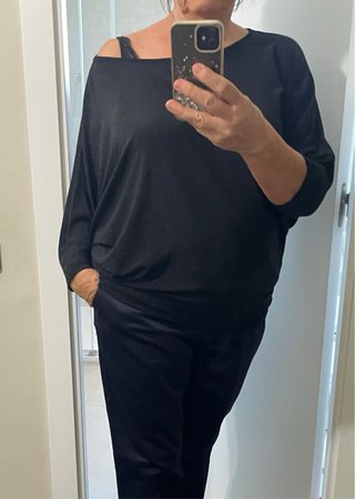 Top negro oversize talla única