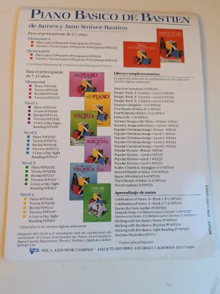 Libro Piano Básico de Bastien Nivel Elemental