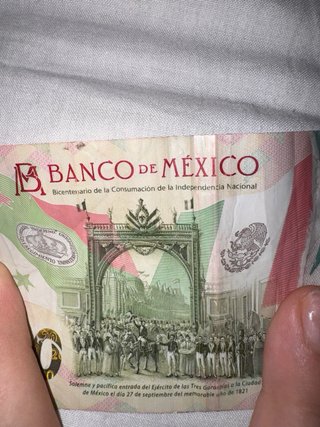 Billete 20 pesos mexicanos 2021