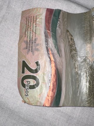 Billete 20 pesos mexicanos 2021