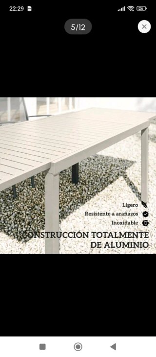 Mesa extensible jardín beige