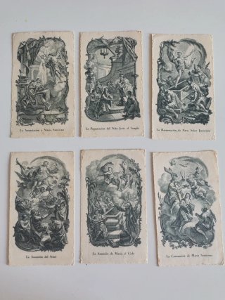 Lote 6 Estampas Religiosas Antiguas