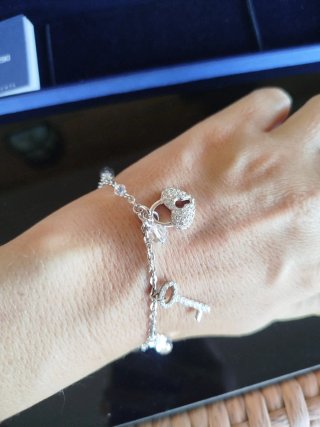 Pulsera Swarovski Corazón y Llave