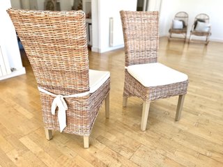 6 Sillas Rattan con Cojín Interior
