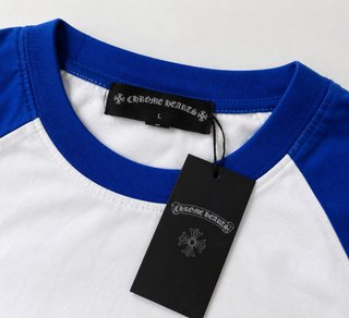 Camiseta manga larga azul y blanca estilo vintage