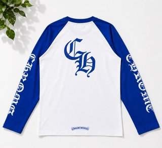 Camiseta manga larga azul y blanca estilo vintage