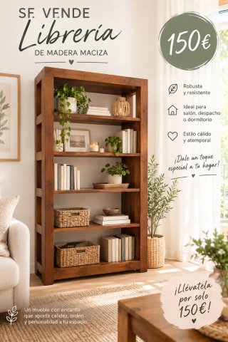 Librería Madera Maciza