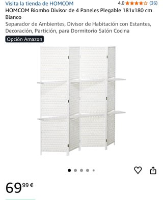 Biombo separador de ambientes de mimbre