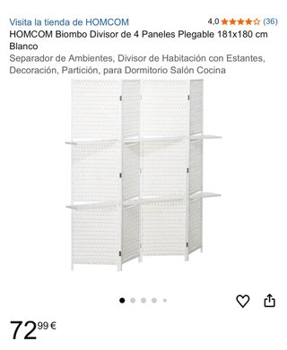 Biombo separador de ambientes de mimbre