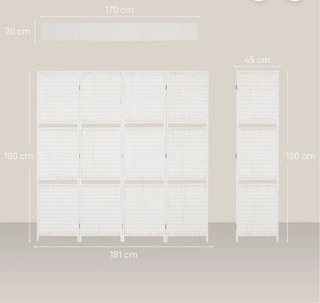Biombo separador de ambientes de mimbre
