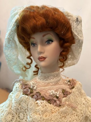 Muñeca de porcelana vintage novia de colección F