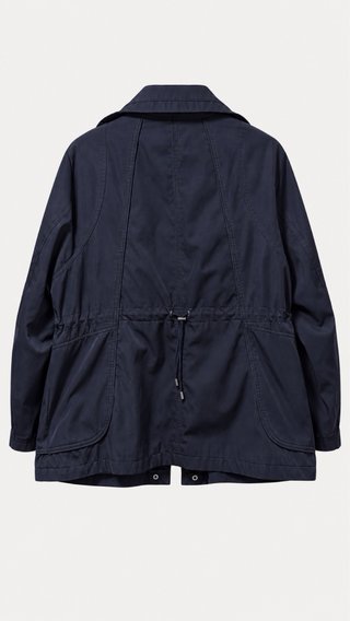 Chaqueta parka azul marino con cintura ajustable
