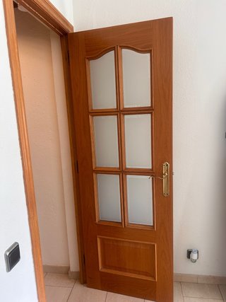 Puerta madera y cristal 200 x 70cm