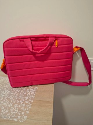Bolso portátil rosa y naranja