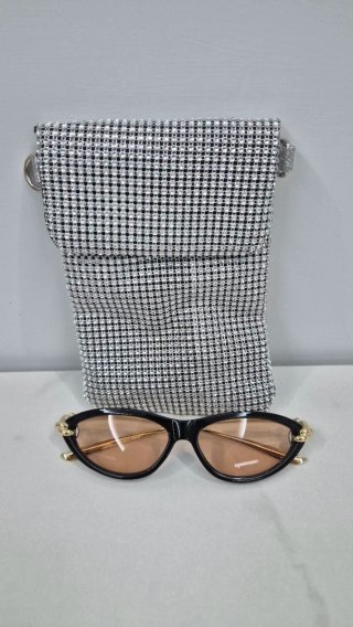 Occhiali da sole Cat Eye con Borsetta Strass