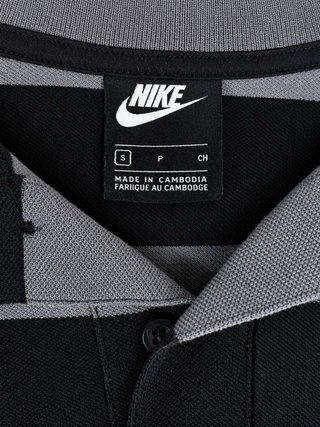 Polo Nike Rayas Gris y Negro Vintage