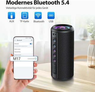 Altavoz Portátil Bluetooth 5.4 Negro