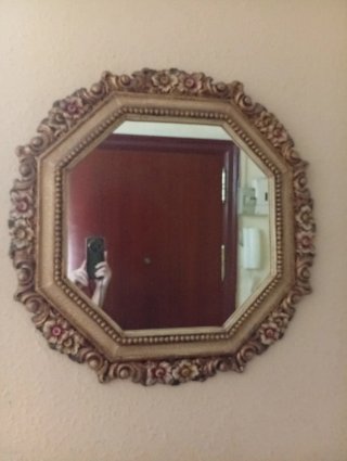 Espejo de Pared Octogonal Dorado