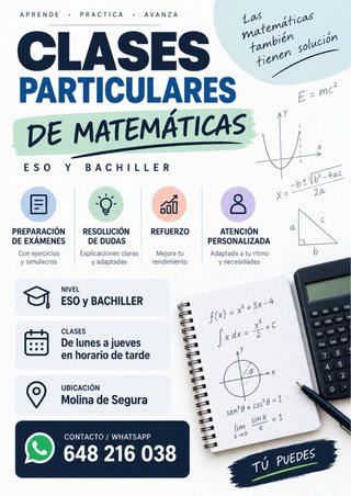 Clases particulares de matemáticas en Molina