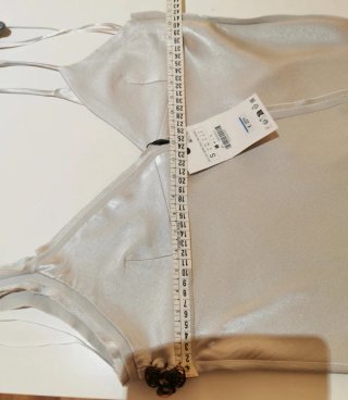 Tops plateado Zara Talla S