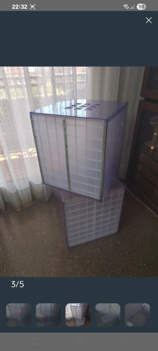 Cajas Lekman Ikea violeta transparente