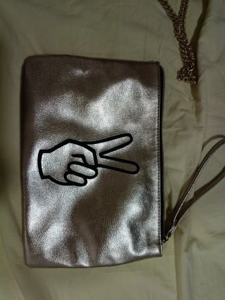 Pochette oro con stampa mano