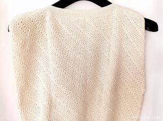 Oceanide Jersey sin mangas de punto beige Talla ún