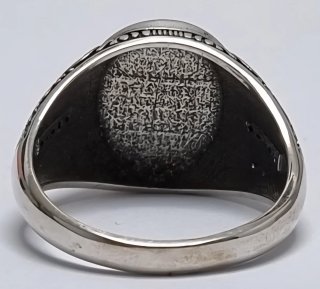 Anillo Plata y Negro con Inscripción Árabe