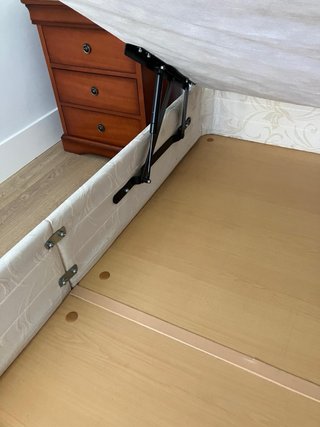 Cama Matrimonio 150x180 Madera y Tela