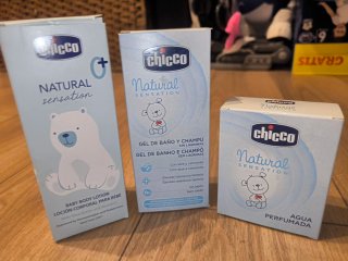 Lote Chicco Natural Sensation: Gel, Crema y Coloni