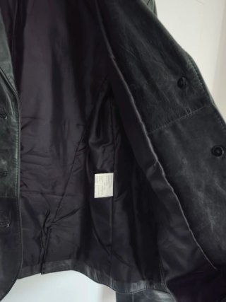 Chaqueta de Piel Negra/Verde Talla M