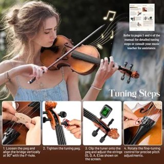 Violín CAHAYA 4/4 Madera Maciza - Set Completo