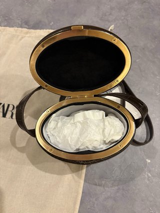 Bolso Zara efecto cocodrilo marrón