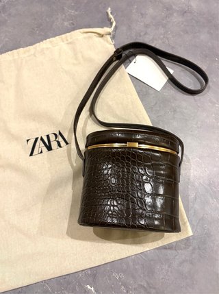 Bolso Zara efecto cocodrilo marrón