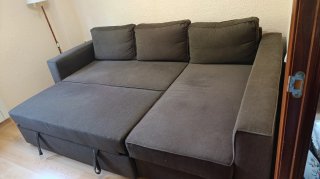 Sofá cama Ikea marron oscuro