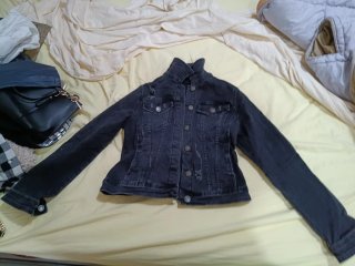 Giacca jeans nera