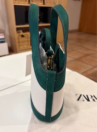 Bolso Zara Beige y Verde