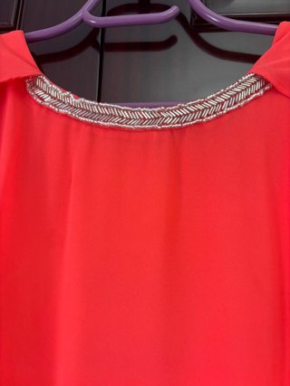 Vestido fiesta naranja/rojo talla única