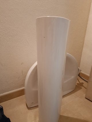 Lavabo y pedestal de cerámica blanco