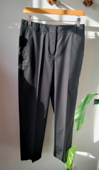 Massimo Dutti Pantalones Rectos Negros