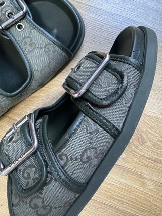 Sandalias Gucci Lona Verd 42 Hombre Zapatillas 9.5