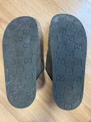 Sandalias Gucci Lona Verd 42 Hombre Zapatillas 9.5