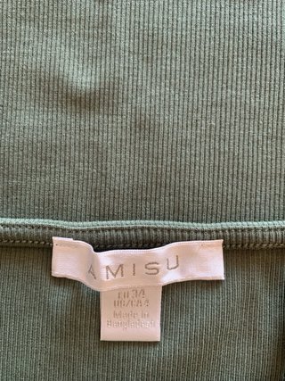 Vestido canalé verde militar talla 34