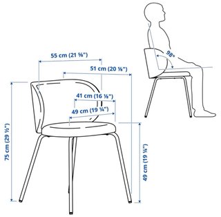 Silla Krylbo Ikea Beige/Gris