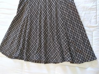 Falda larga cuadros marrón y gris
