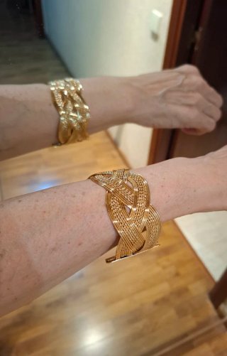 Brazalete Zara Dorado Trenzado