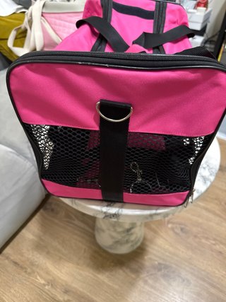 Transportín para perros rosa y negro