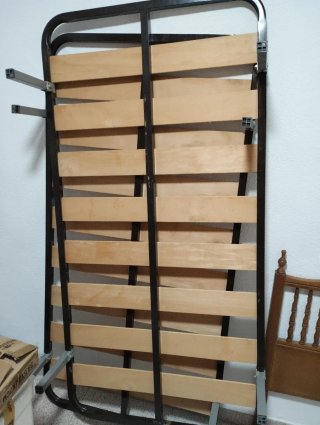Somier cama individual madera y metal