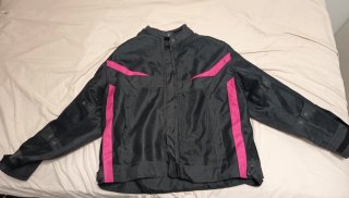 Chaqueta Moto Outracing Chica Negra/Rosa