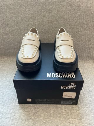 Mocassini Love Moschino Pelle Beige N.38